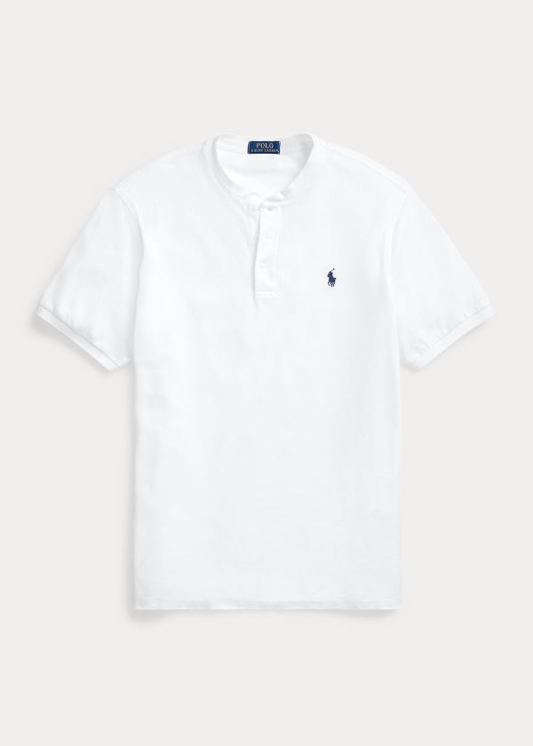 Henley Polo Ralph Lauren Hombre Blancos - Featherweight Mesh - ILBAH7031